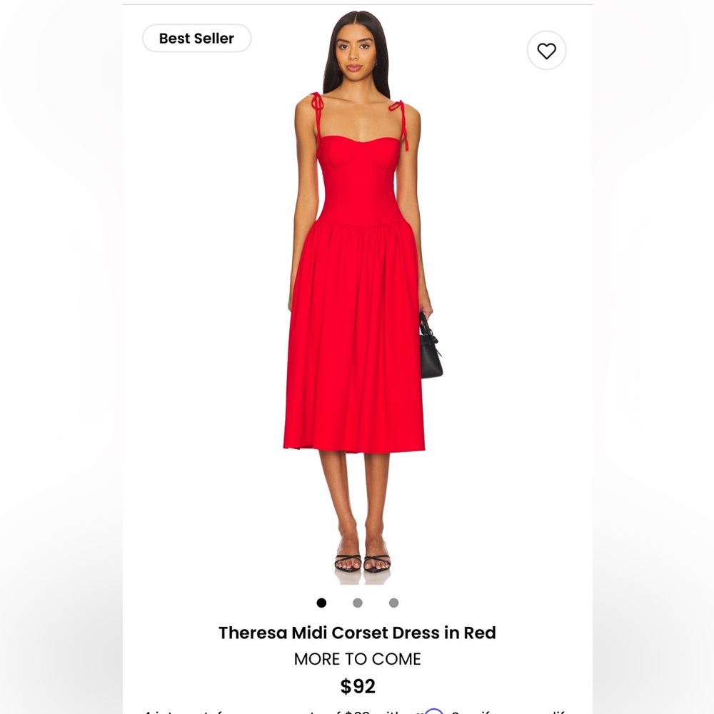 Theresa Midi Corset Dress in Red